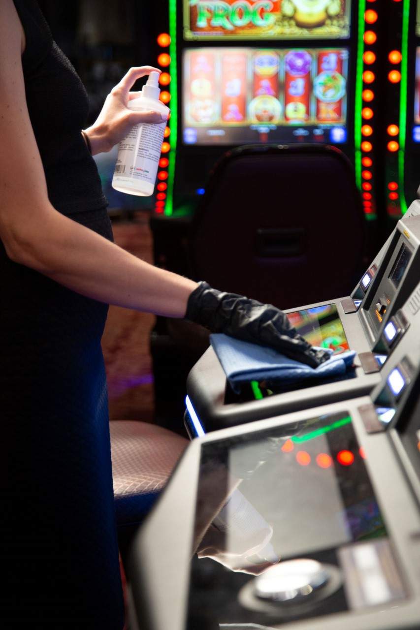 Casino staff will be designated to clean machines, tables and surfaces more often.