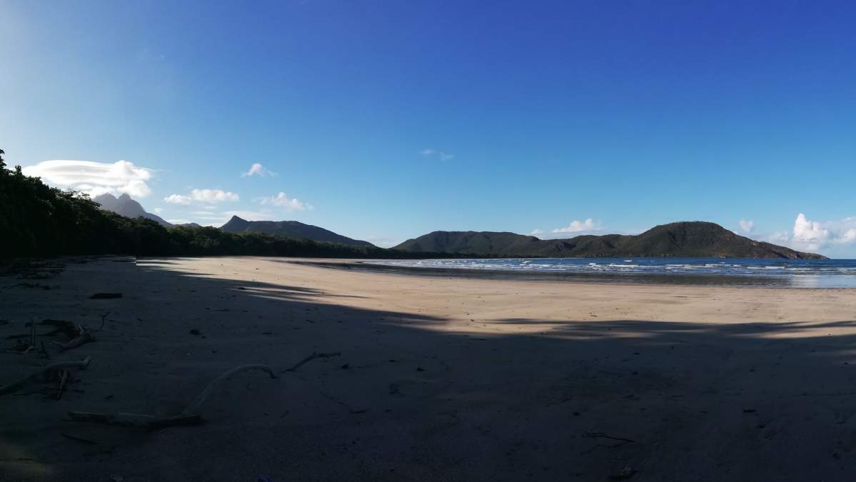 The beach on Hinchinbrook Island — a national park in the northeastern Australia state of Queensland.