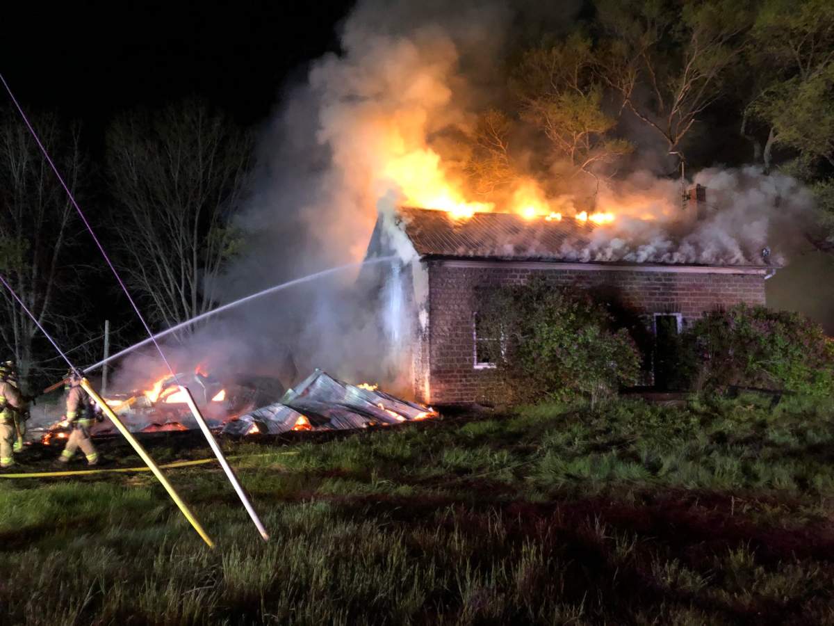 Brockville firefighters have spent Friday morning battling a blaze at a home at the corner of Centennial Road and North Augusta Road. 
