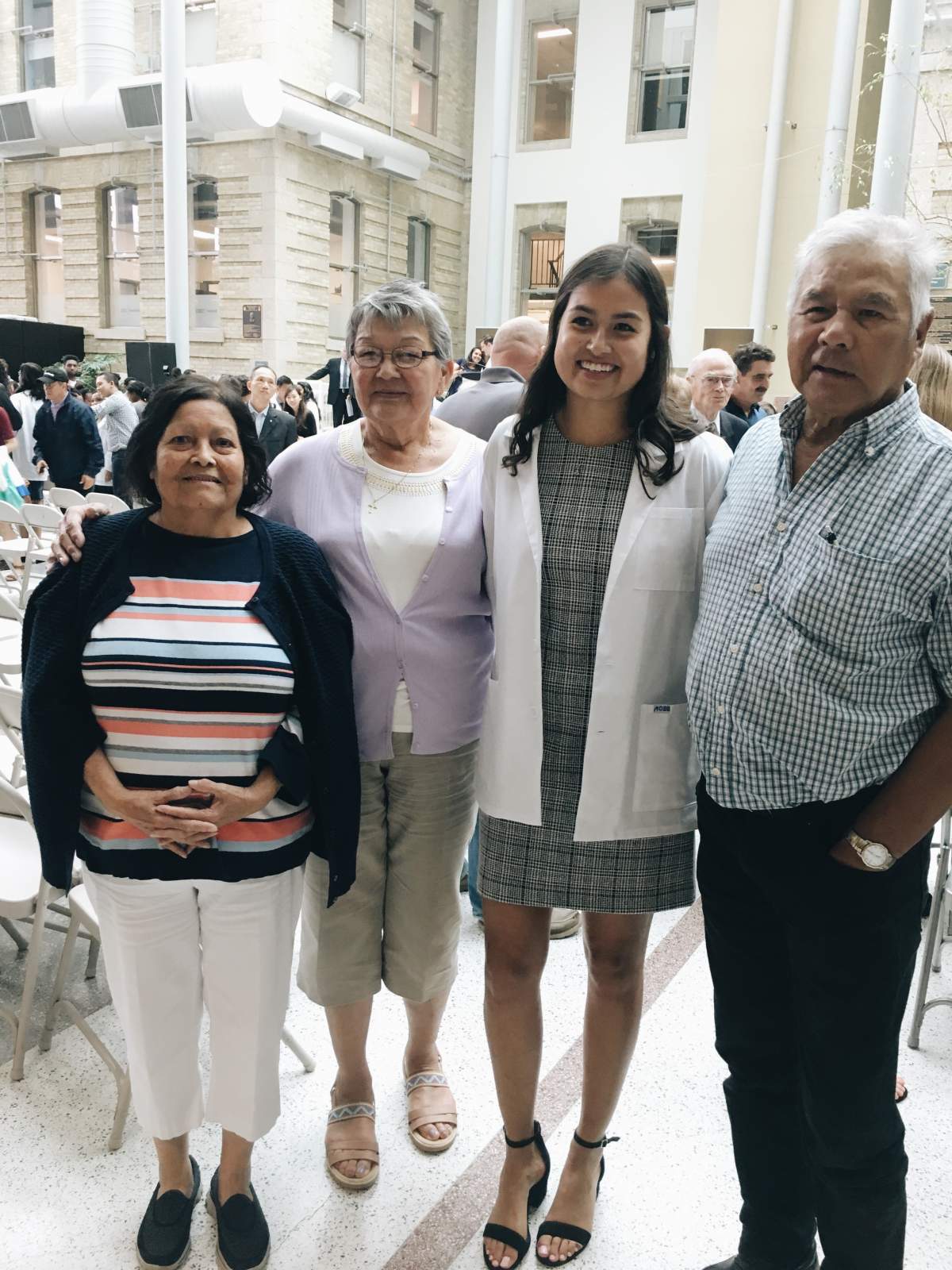 Brooke Cochrane with her grandparents on the first day of medical school.