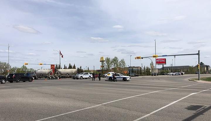 Regina police say the pedestrian involved in a collision with a semi-truck at the intersection of Prince of Wales Drive and Victoria Avenue on May 31 has died. 