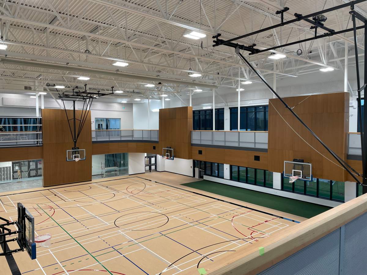 The gymnasium at Dr. Anne Anderson Community Centre, which is located in the high school of the same name in southwest Edmonton’s Heritage Valley area.