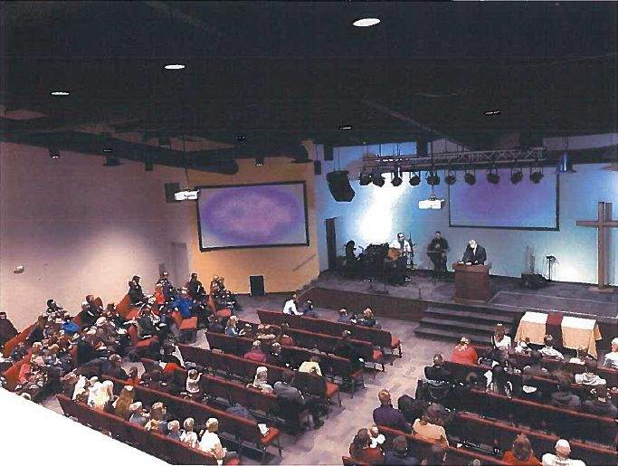 The congregation of GraceLife Church in Parkland County, west of Edmonton, on Dec. 13, 2020.