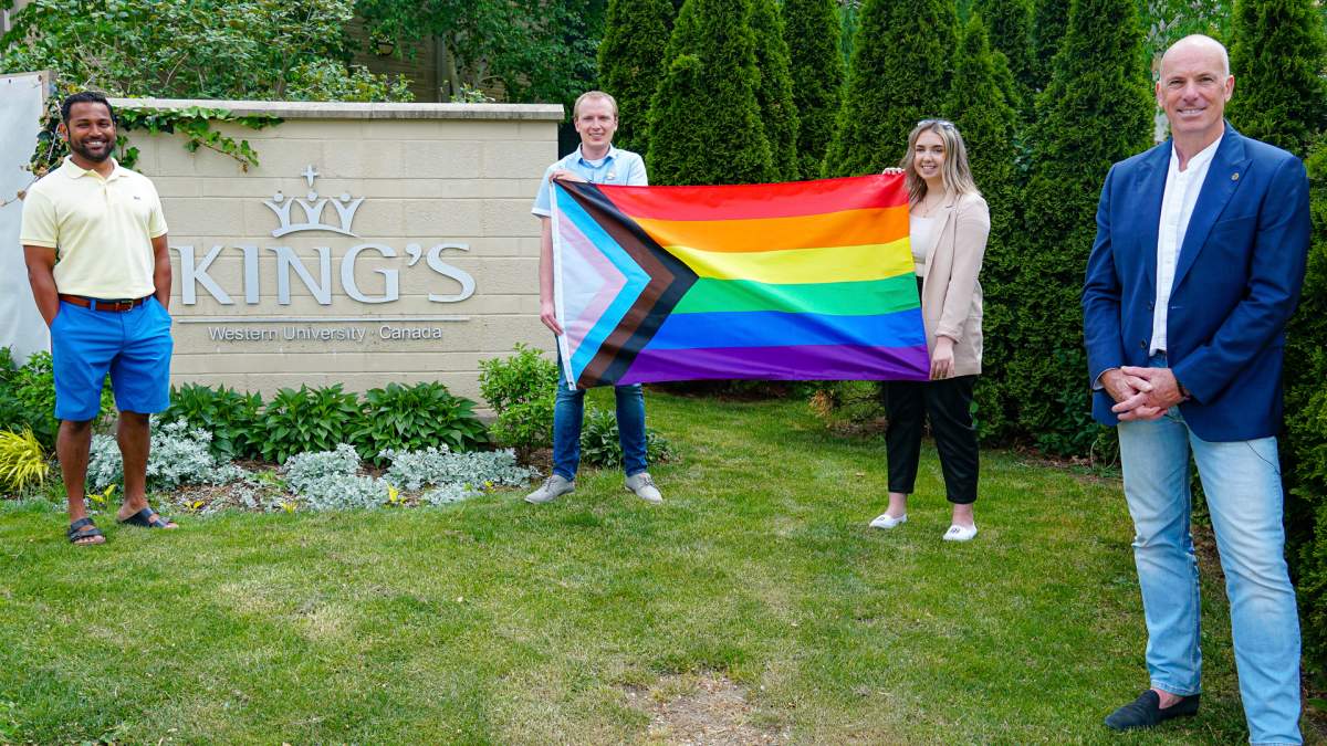  King’s University College will raise the Progress Pride flag on June 1 to coincide with the start of Pride month. 