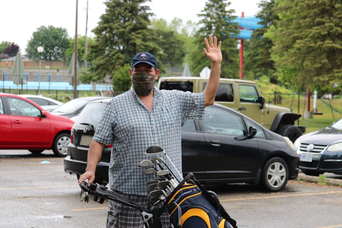 Maxwell Jamieson enjoyed getting back out on the golf course even with the rain on Saturday, May 22, 2021