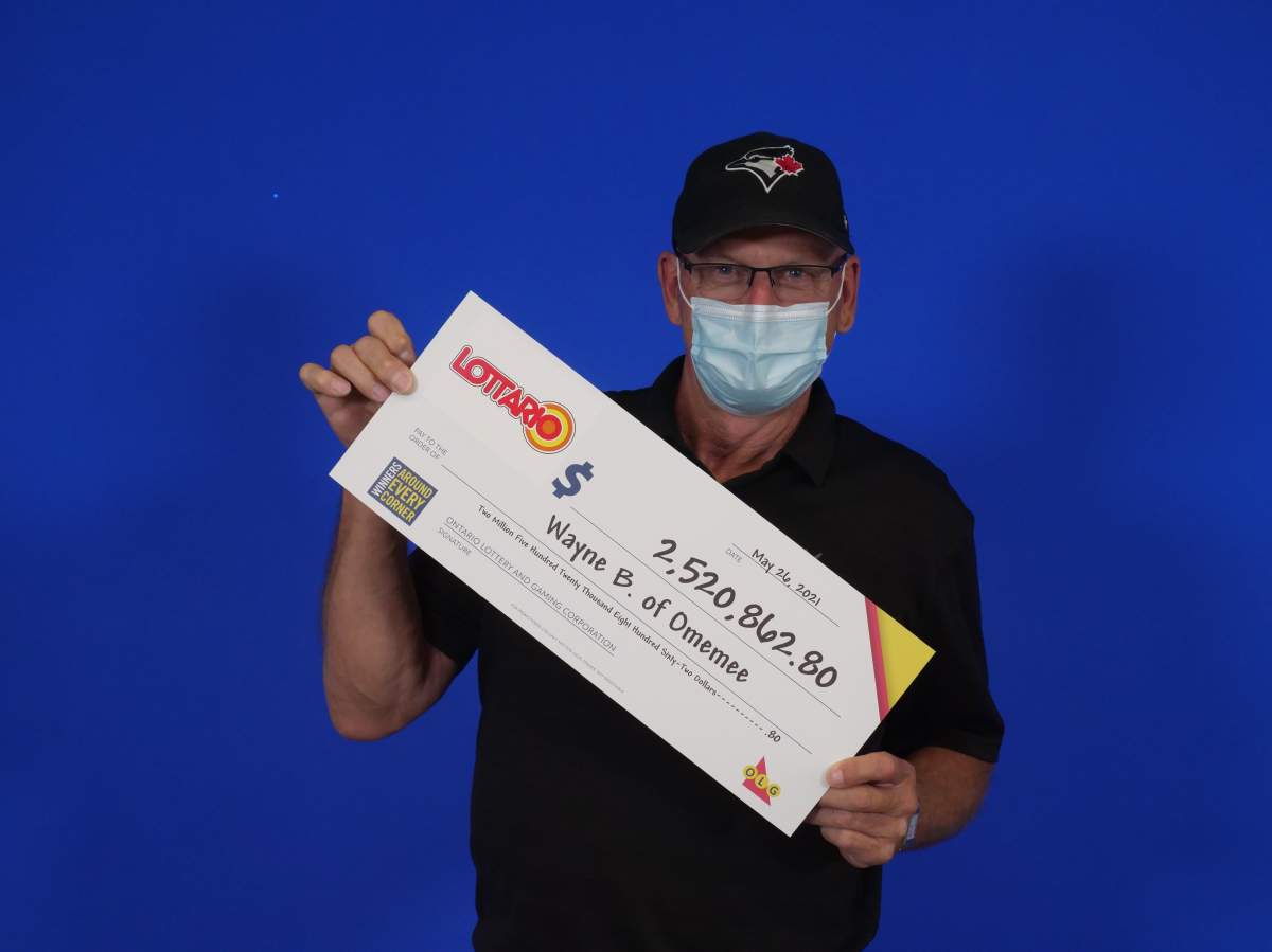 An Omemee, Ont., man won $2.5 million in the OLG's Lottario draw on May 15, 2021.