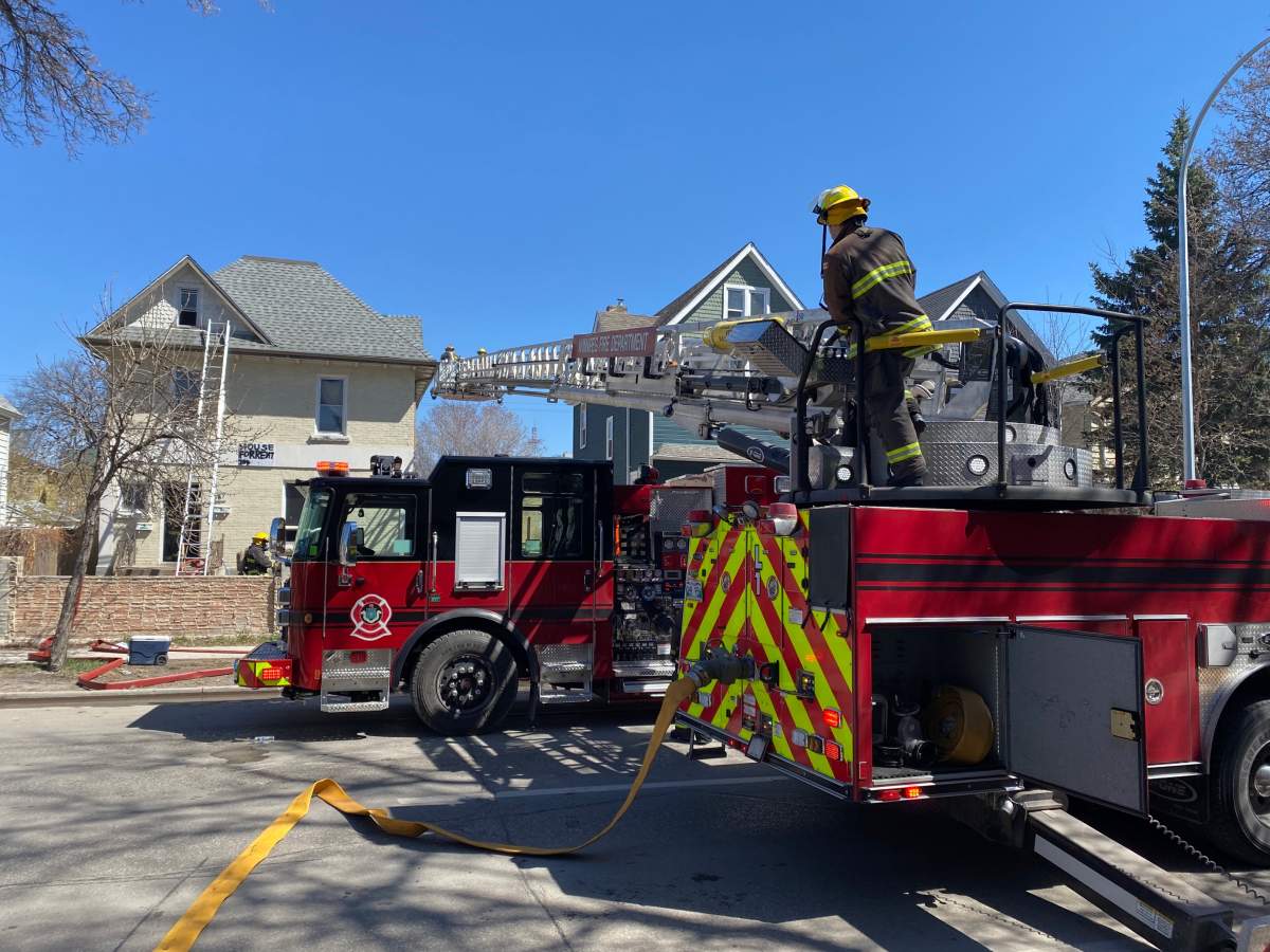 Firefighters on scene on Maryland Avenue Friday afternoon.