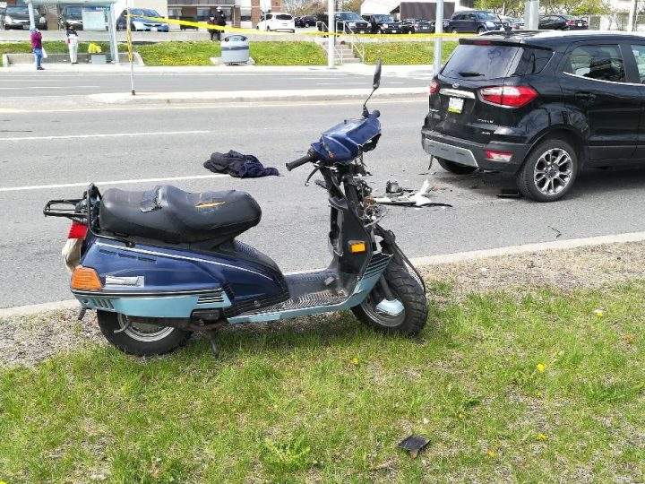 The scene of the crash in Scarborough on Saturday.