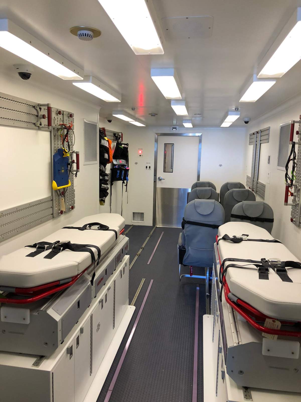 The inside of the medical pod on the Hercules aircraft.