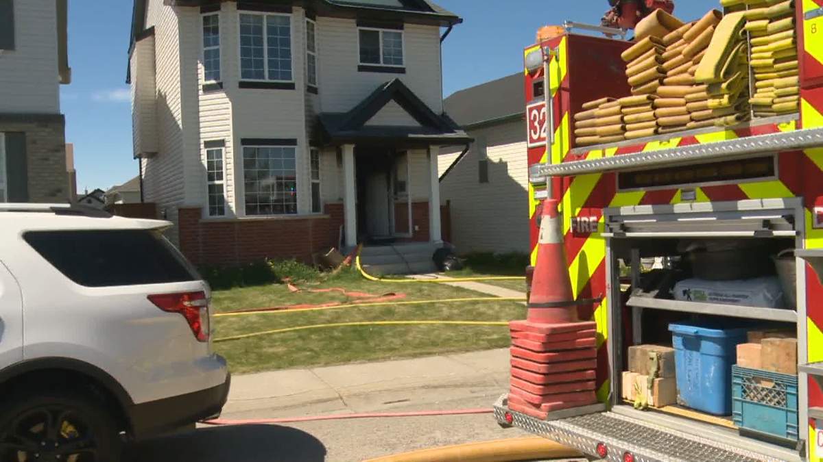 Calgary crews responded to a fire in Saddle Ridge on Sunday, May 30, 2021.