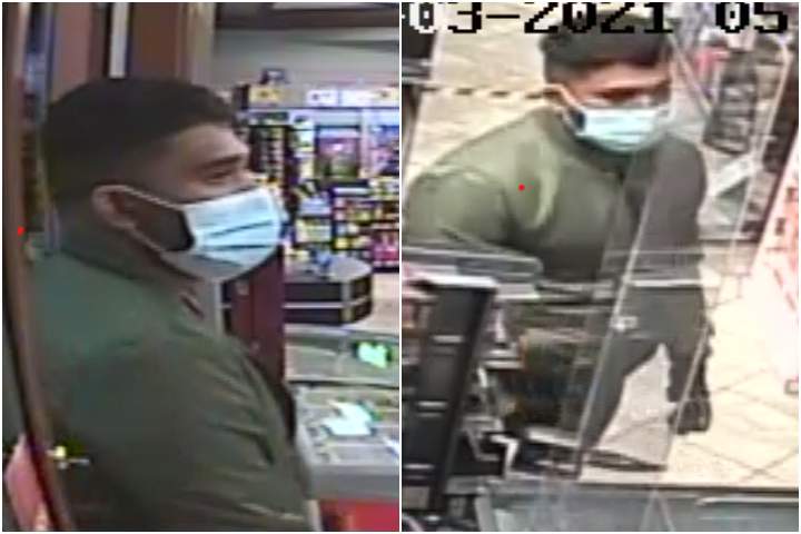 Calgary police are hoping to identify two men believed to be responsible for a string of convenience store robberies in March and April.
