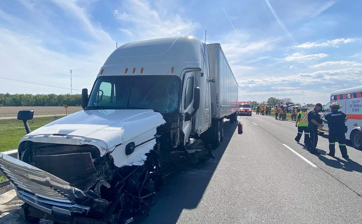 Truck driver seriously hurt after colliding with crash protection vehicle on Highway 401: OPP - image