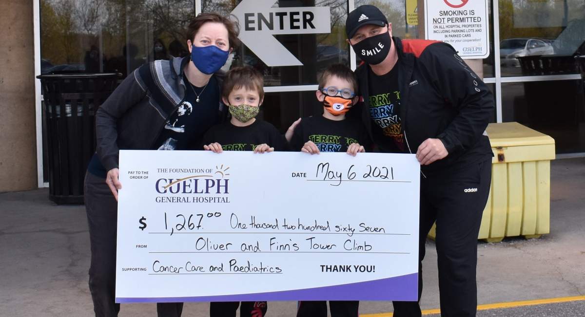 Guelph brothers Oliver and Finn raised over $1,200 for Guelph General Hospital. 
