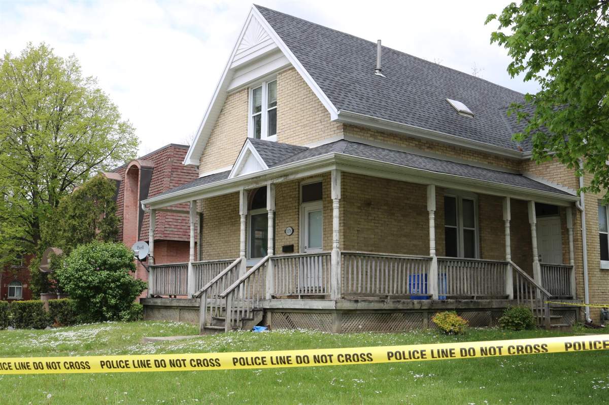 A house near Richmond Street and Epworth Avenue is taped off as London police investigate a reported stabbing in the area.