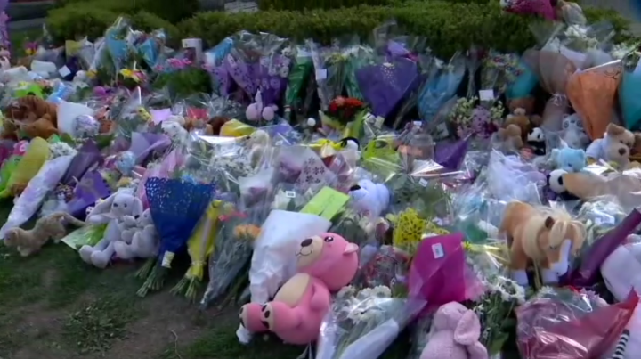 A makeshift memorial at the scene of a crash in Vaughan that claimed the life of two children.