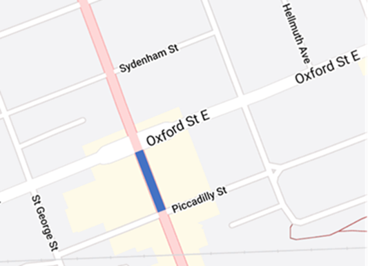 Richmond Street will be closed between Oxford Street East and Piccadilly Street from 7 a.m. to 7 p.m. Tuesday.