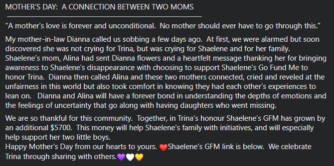 Families of missing, murdered B.C. women connect on Mother’s Day in show of support - image