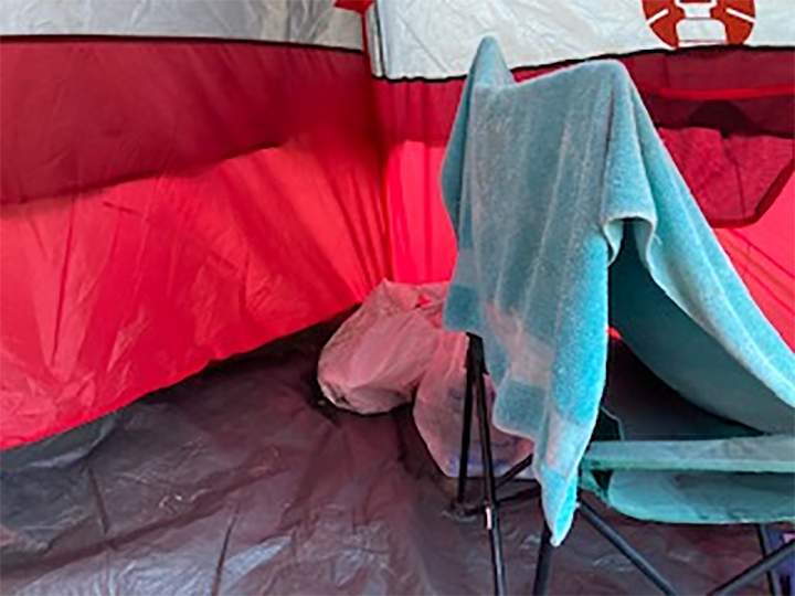 The interior of a woman’s tent is shown in the Diamond Fork area of Spanish Fork Canyon in Utah on May 2, 2021.