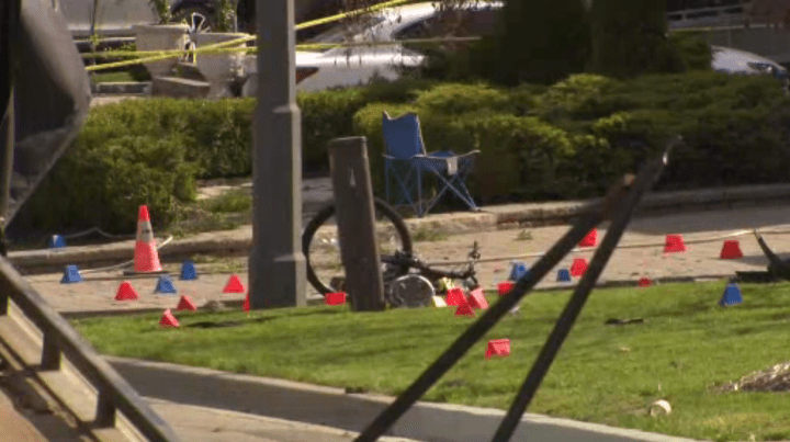 The scene of the crash in Vaughan on Sunday.