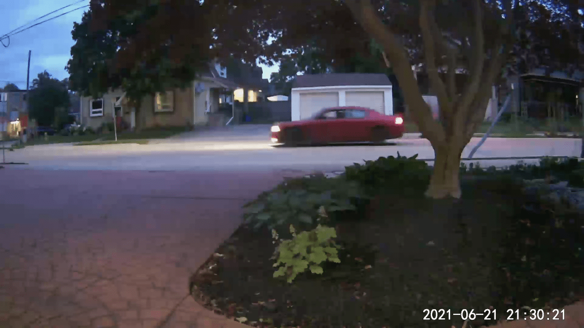 A still from surveillance video captured by Posno Flowers’ security camera on Monday night.