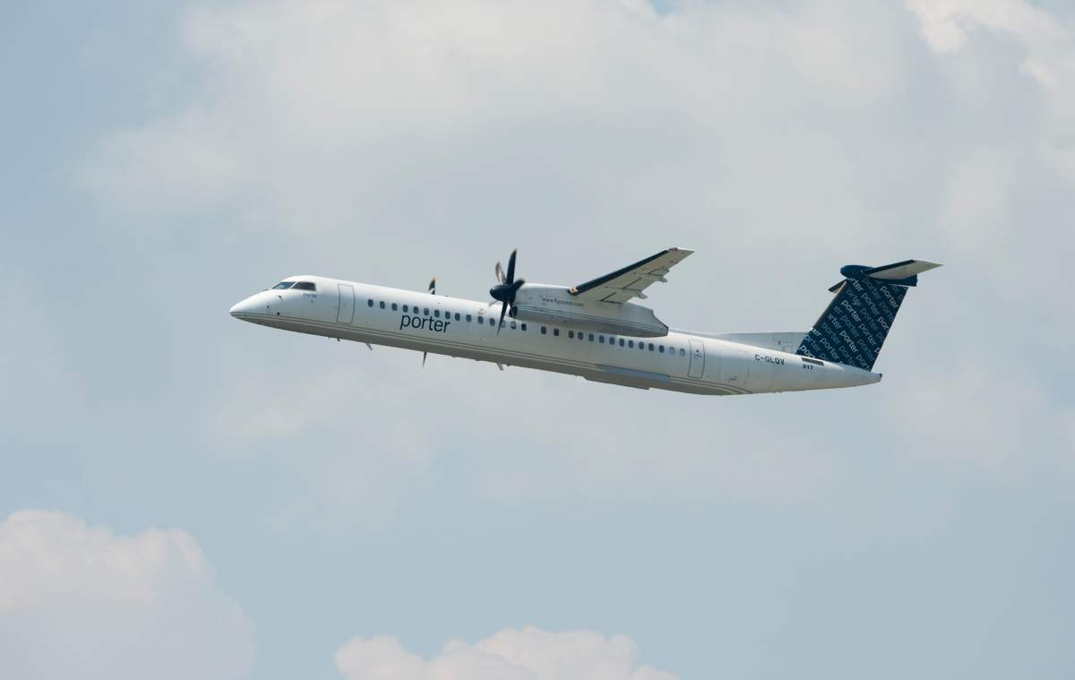 A Porter flight takes off from the airport Wednesday July 3, 2019 in Ottawa. 