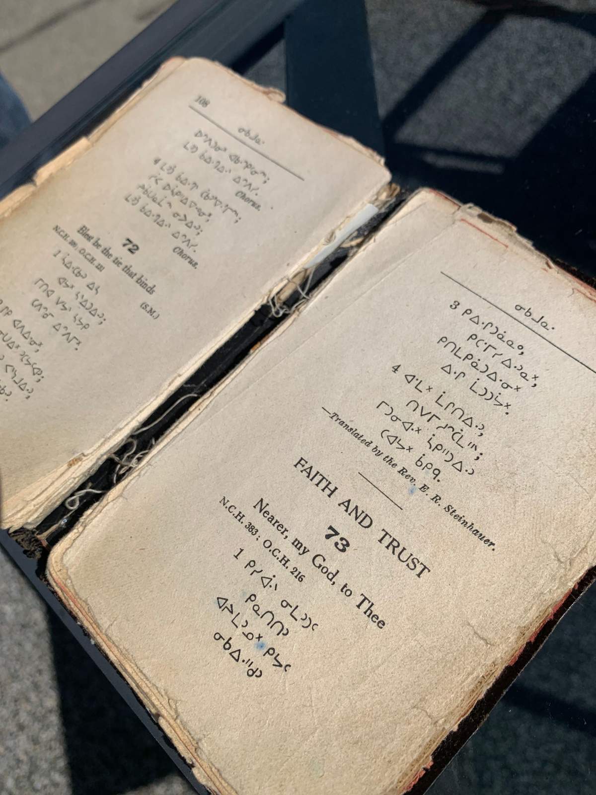 A Cree Hymn book, passed onto Fr. Cristino Bouvette by his kokum (grandmother)