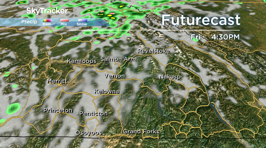 Clouds roll back in Friday afternoon.