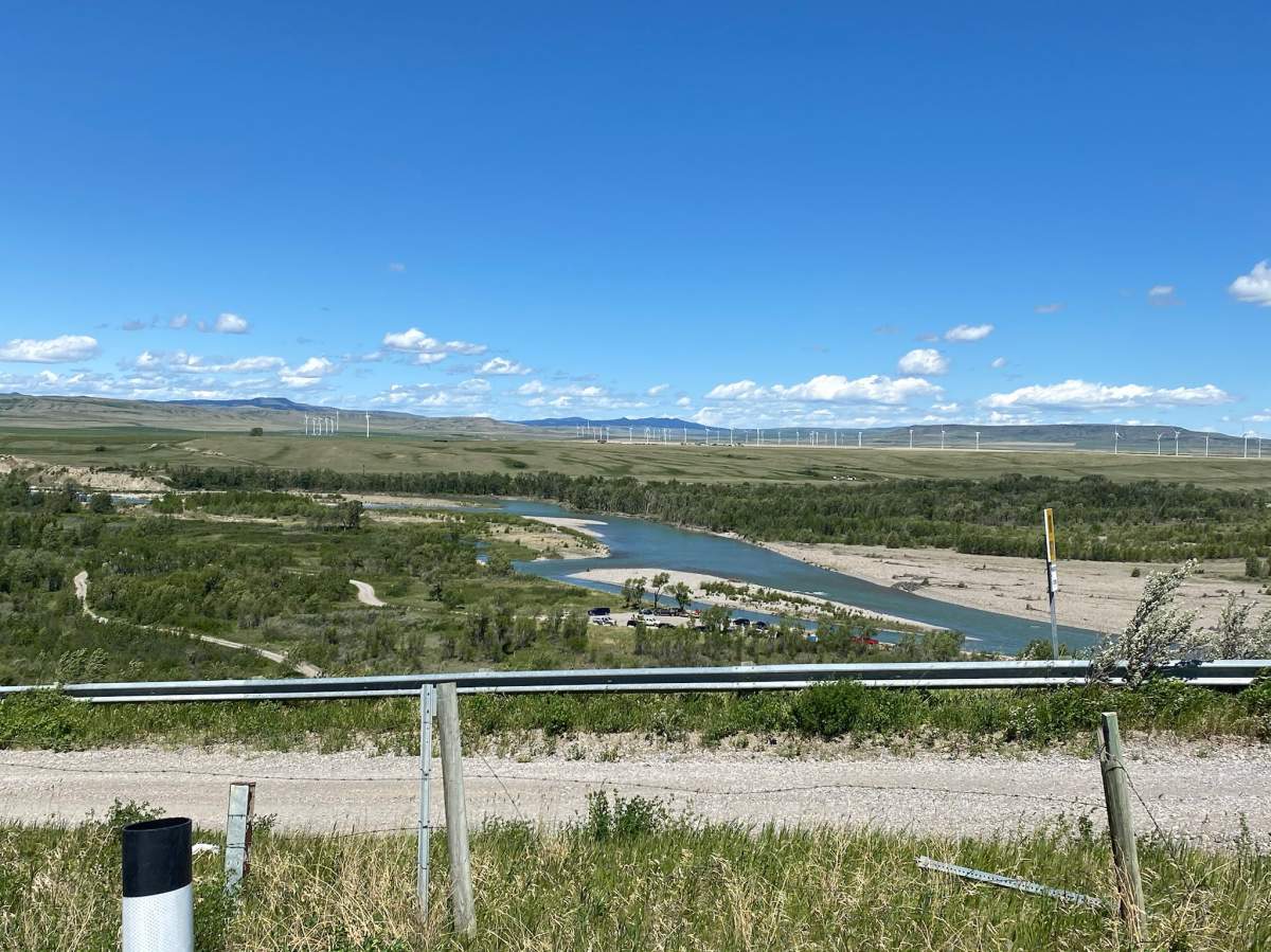 View from Highway 3 where the rally was going to take place.