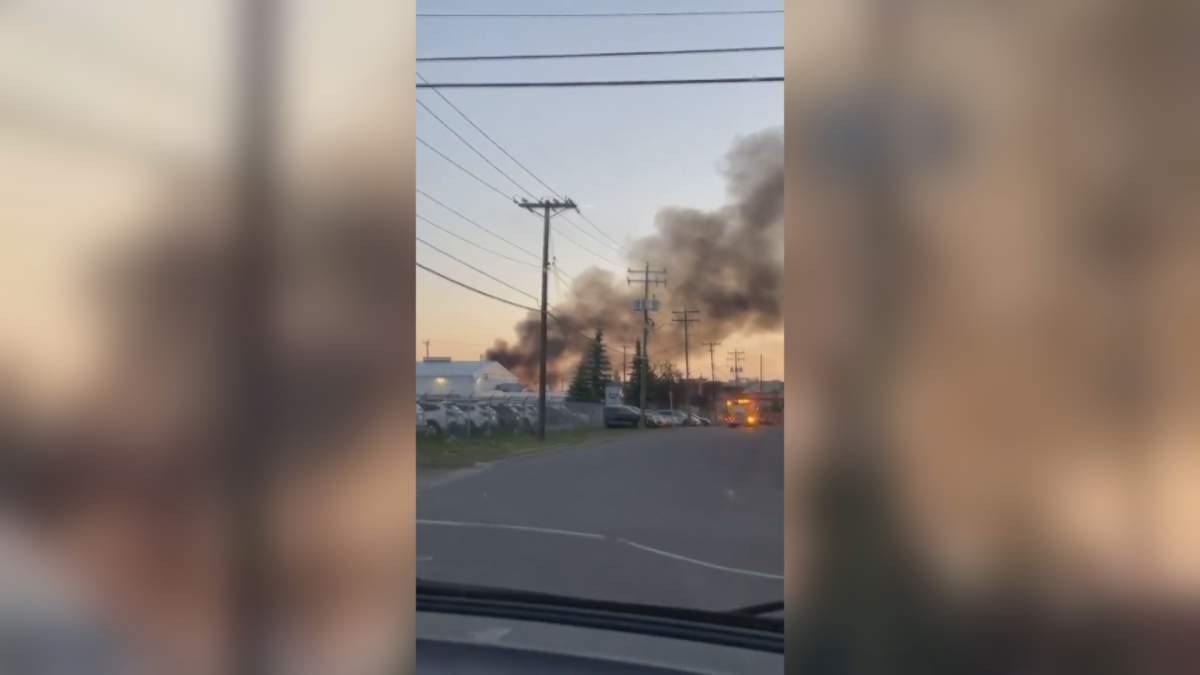 A man and a firefighter were injured in a trailer fire in northeast Calgary on Tuesday morning. 
