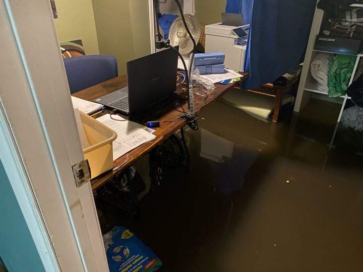 Scott Karpinka's basement sits partially submerged in water due to flooding that occurred on June 10.