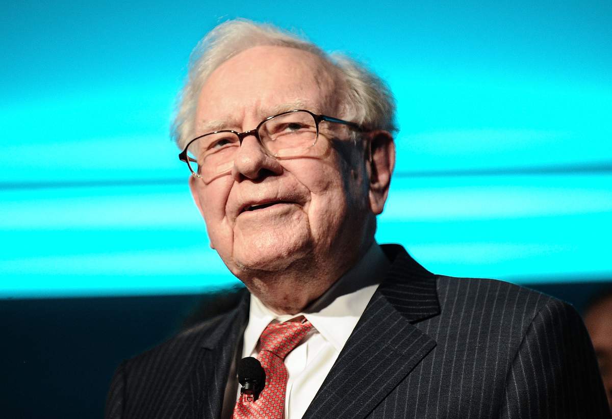 Warren Buffett is joined onstage by 24 other philanthropist and influential business people featured on the Forbes list of 100 Greatest Business Minds during the Forbes Media Centennial Celebration at Pier 60 on Sept. 19, 2017 in New York City.