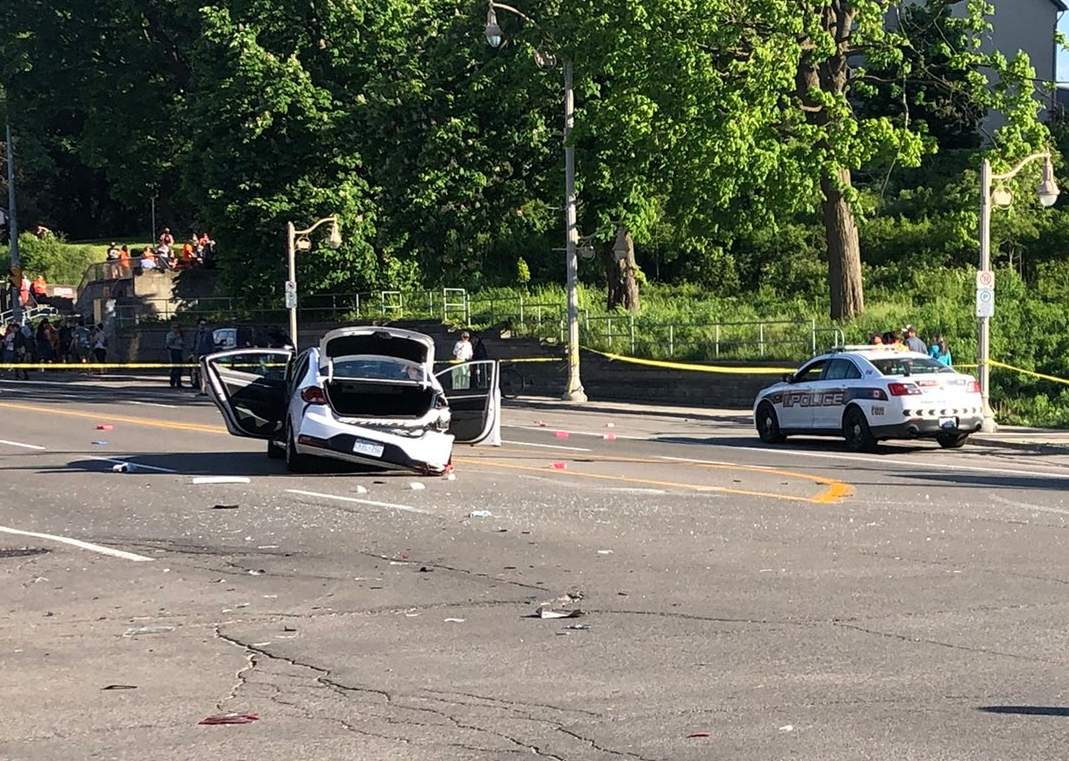 Guelph police say a mother and her two children were among those injured in downtown Guelph on Tuesday evening. 