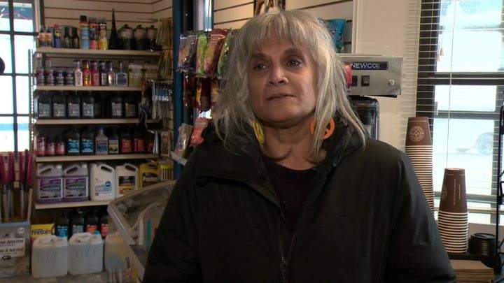 A January 2021 file photo of Hemla Wilson taken at the Countryside Service gas station and convenience store in Lindbrook, Alta.