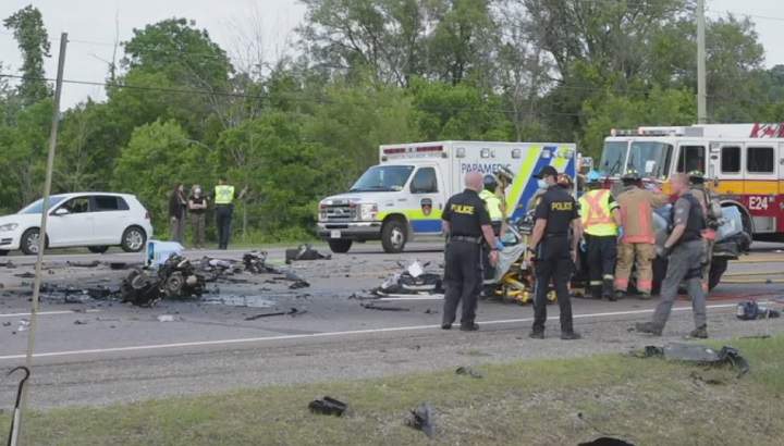 The crash happened on Highway 6 at around 6 p.m. on Friday.