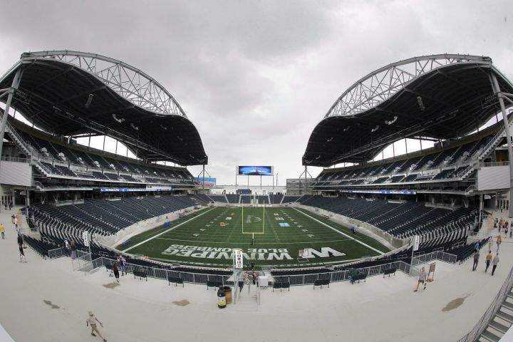 Winnipeg Blue Bombers’ new home Investors Group Field prior to the first day of Rookie Training Camp in Winnipeg on May 29, 2012.