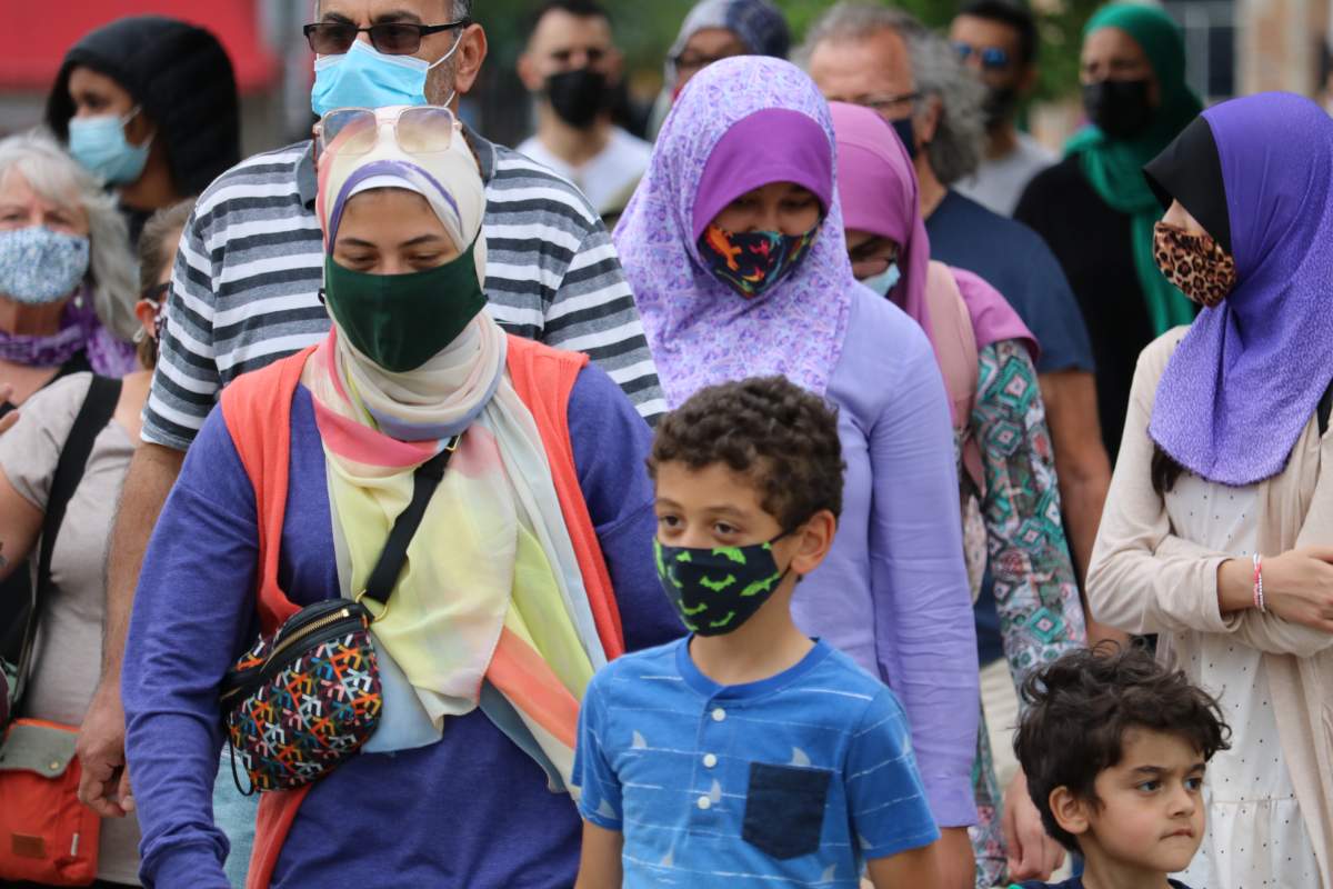 Around 80 Londoners walked around Victoria Park in solidarity against Islamophobia as part of the Hijabs for Harmony event Friday, June 18, 2021.