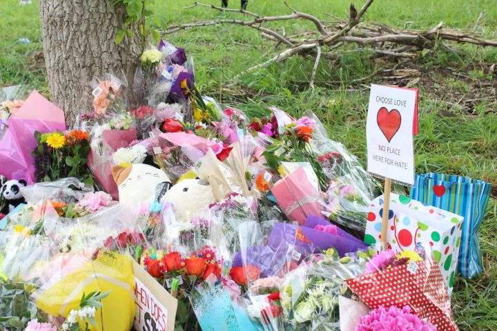 Flowers at the site of the attack.