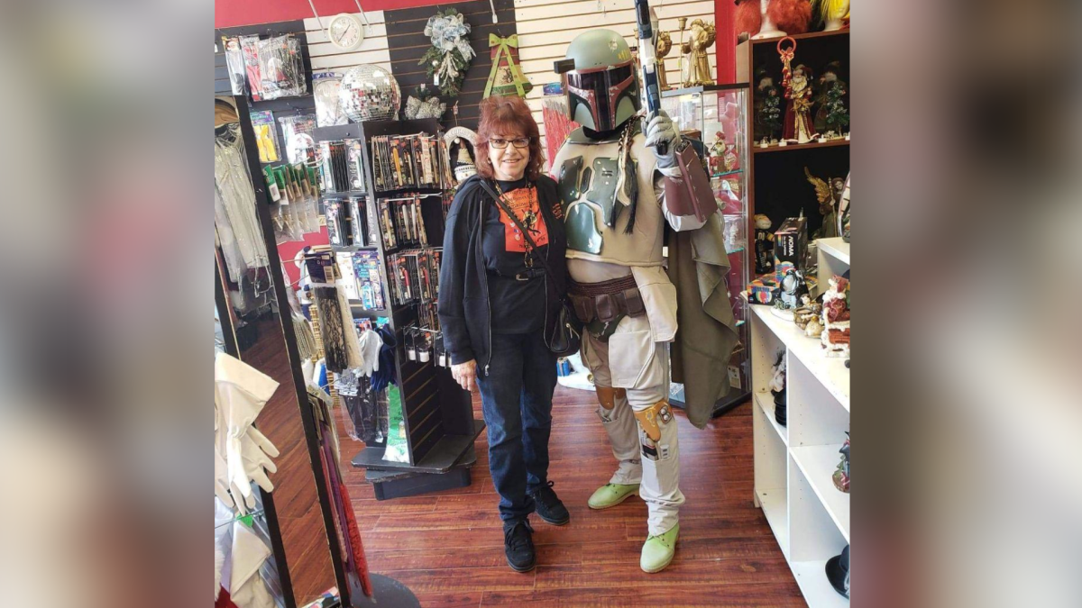 Brenda and Terry Rhodes say weekly costume walks along Concession Street on Hamilton's Mountain amid the pandemic have become a mission to put smiles on faces.