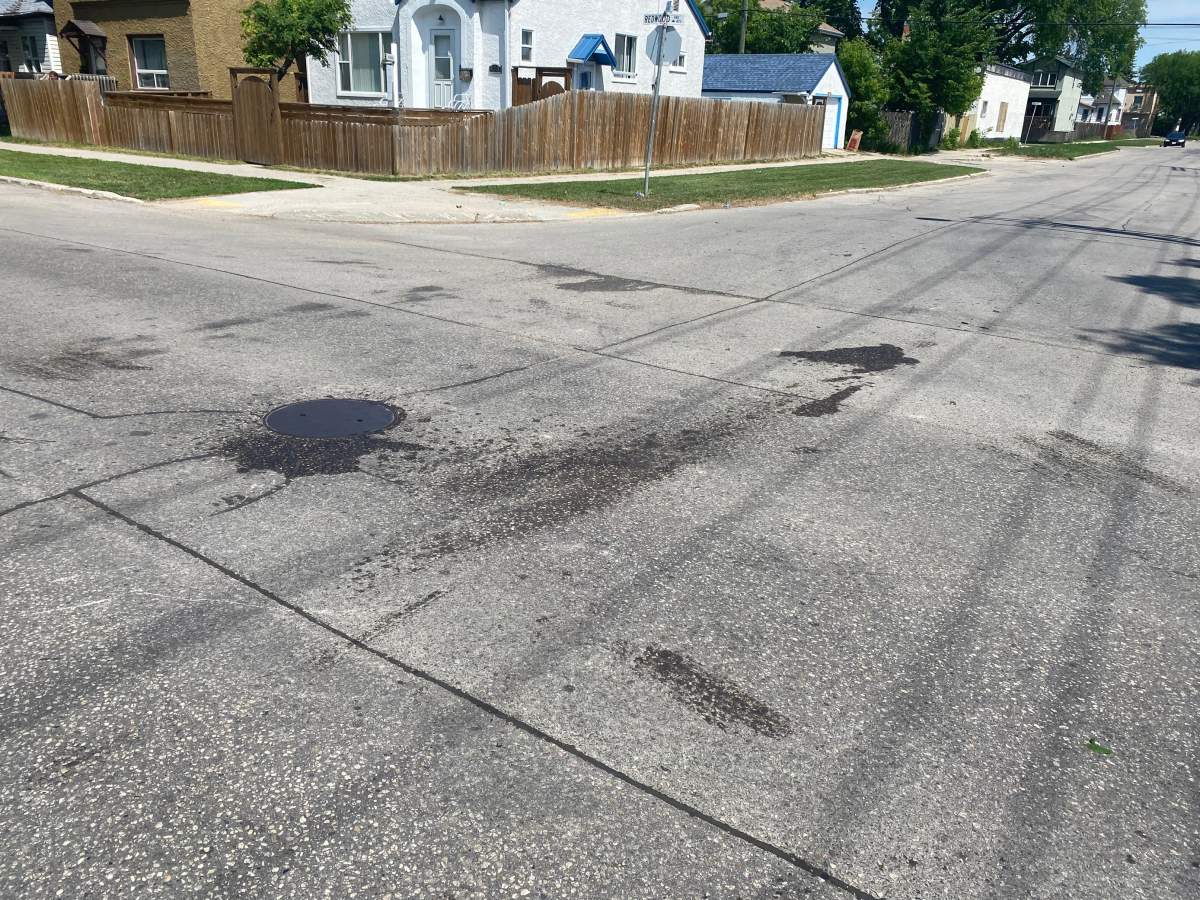 Winnipeg police say a motorcycle driver was taken to hospital in stable condition following a collision with a marked cruiser Friday evening.