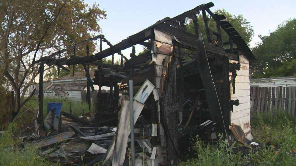 Regina fire crews were called to a garage fire on the 900 block of Retallack Street at about 12:20 a.m. Tuesday.