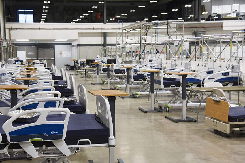 Field hospitals were set up in Saskatoon and Regina early in the COVID-19 pandemic to deal with increased volumes of patients. They were never used. 