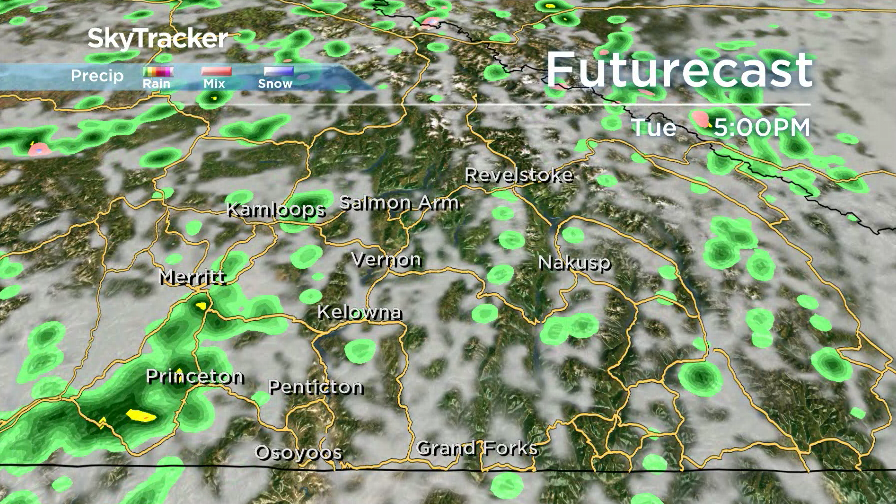 There is a chance of some spotty sprinkles Tuesday afternoon.