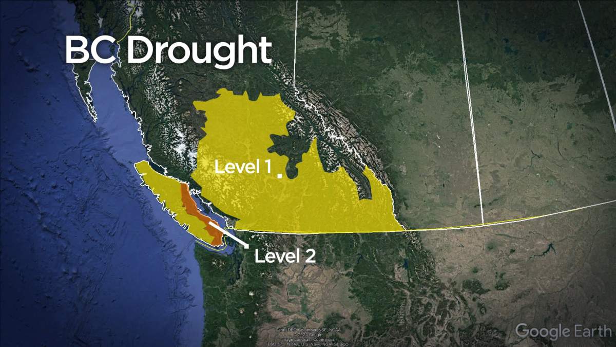 Current drought levels across B.C.