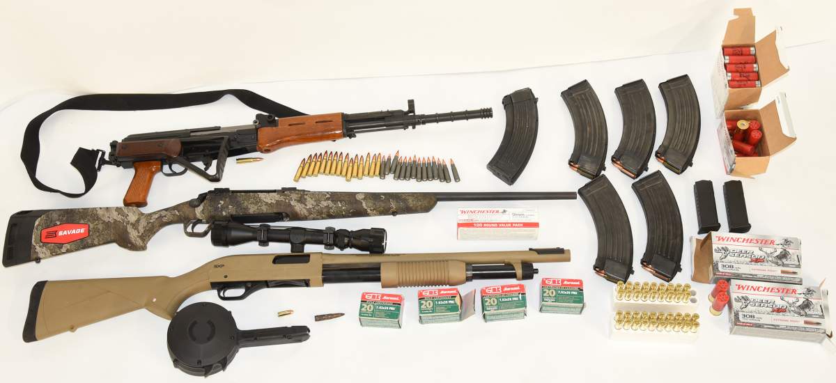 Firearms and ammunition RCMP allegedly found during a search of Eric Wildman’s vehicle on June 13, 2021.