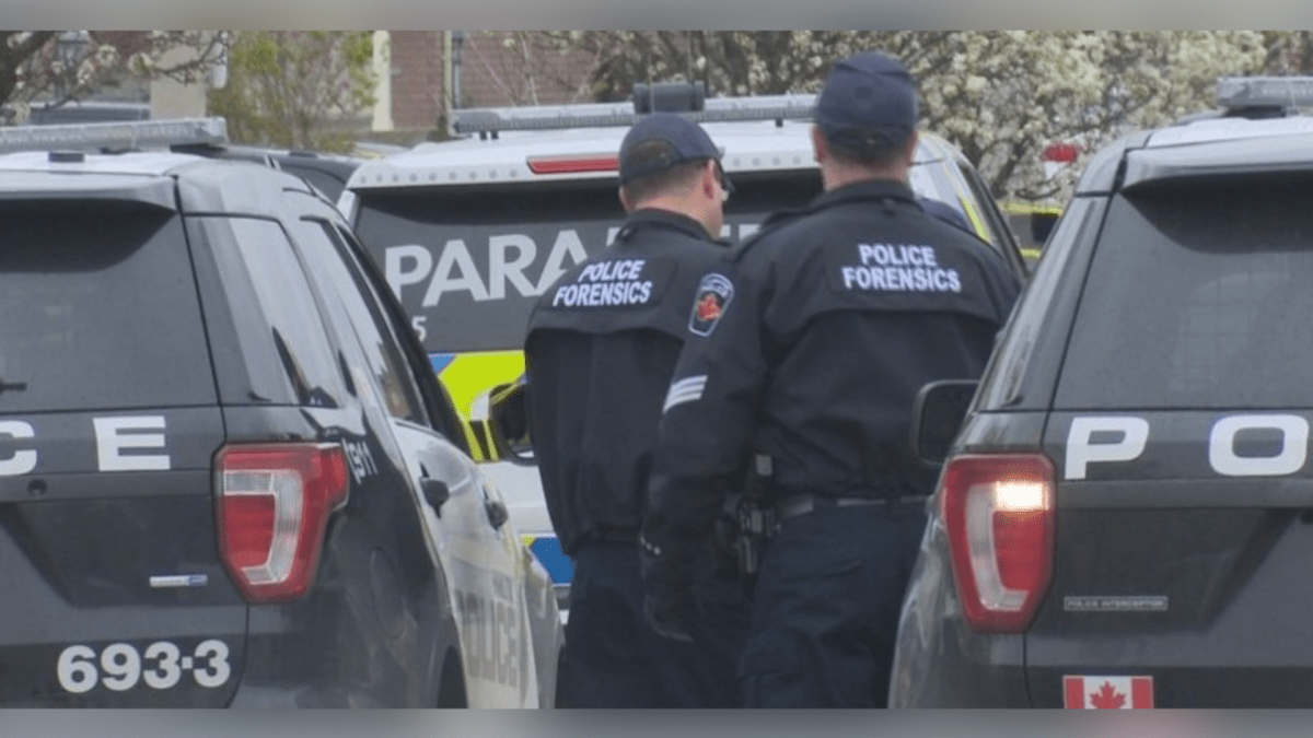 Hamilton police officers on site in Waterdown on May 2, 2017   investigating the death of alleged mobster Angelo Musitano.