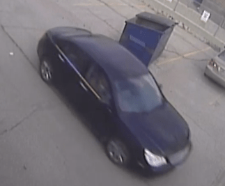 The black 2008 Chrysler Sebring the police are looking for.