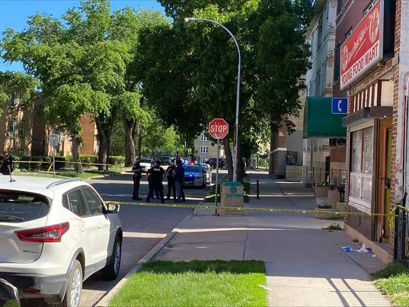 One person was sent to hospital with a gunshot wound, police say.