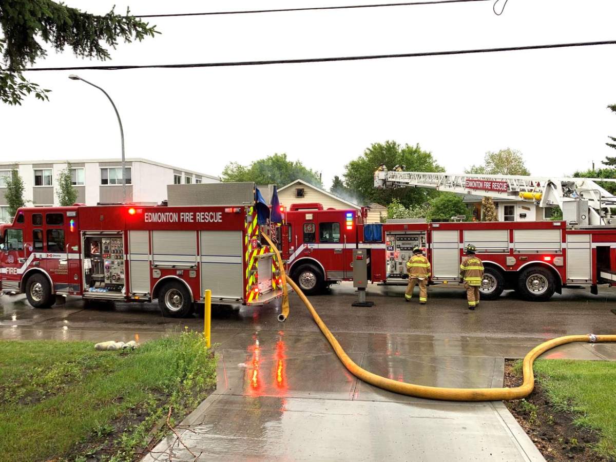 Edmonton fire crews were called to a house fire in the area of 71 Street and 81 Avenue, Thursday, June 10, 2021.