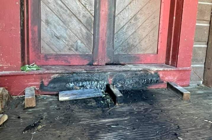 Damage caused by a fire at the St. 
