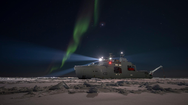 HMCS Harry DeWolf is pictured during an Arctic sea trial this year.